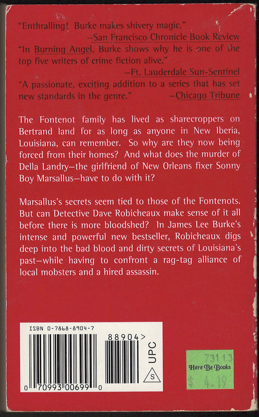 Burning Angel by James Lee Burke back cover