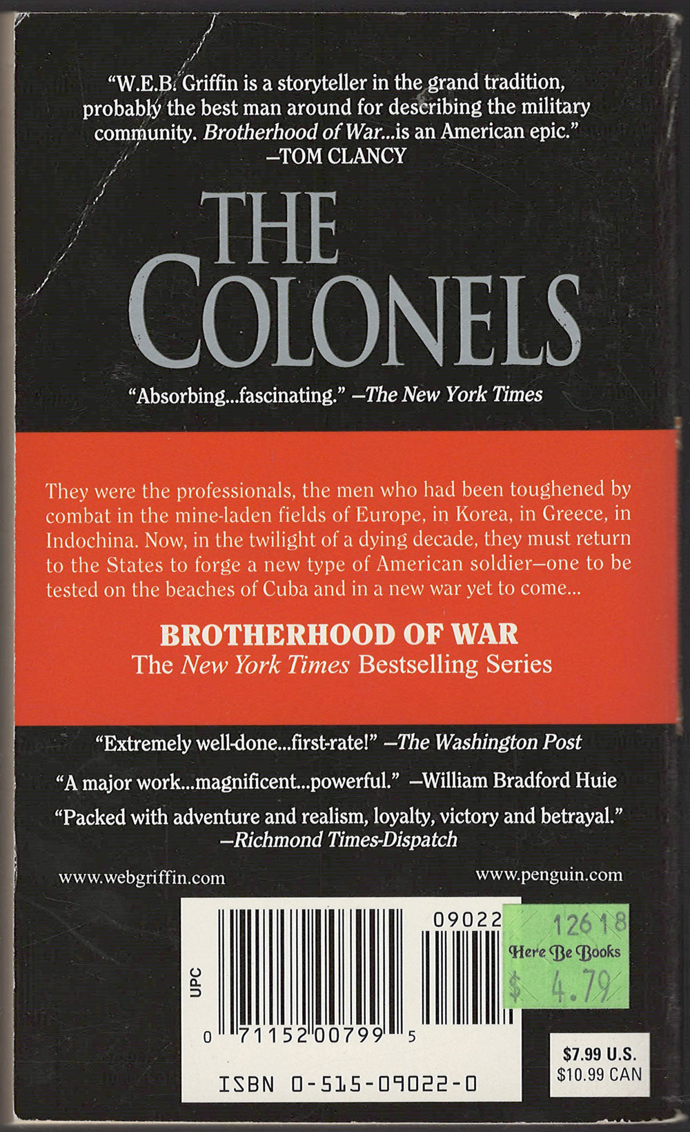 The Colonels by W.E.B. Griffin back cover