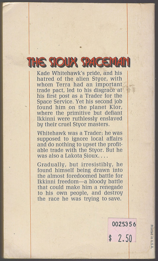 The Sioux Spaceman by Andre Norton back cover
