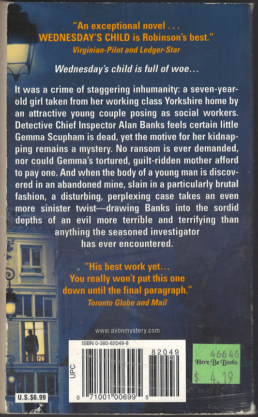 Wednesday's Child by Peter Robinson back cover