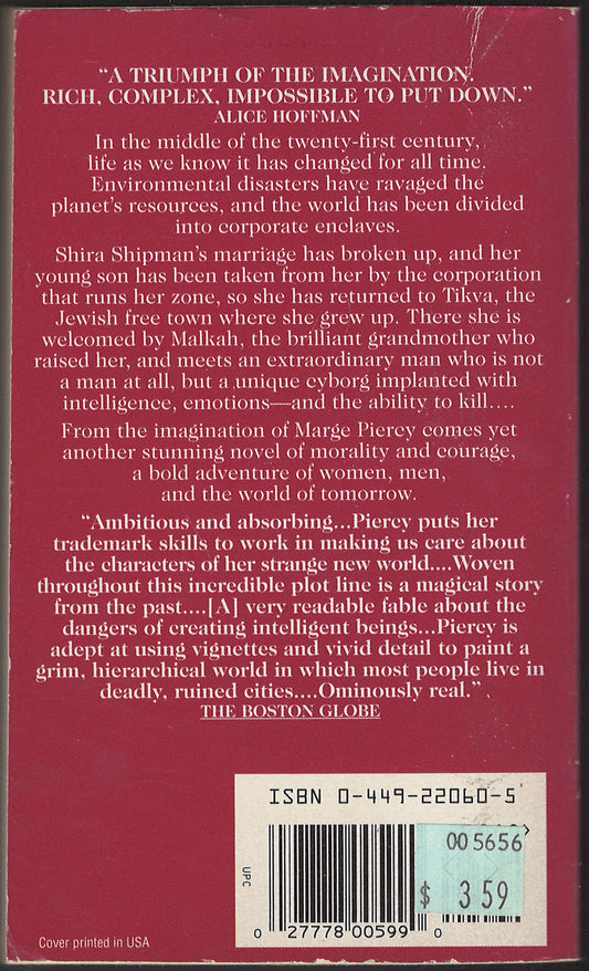 He, She and It by Marge Piercy back cover