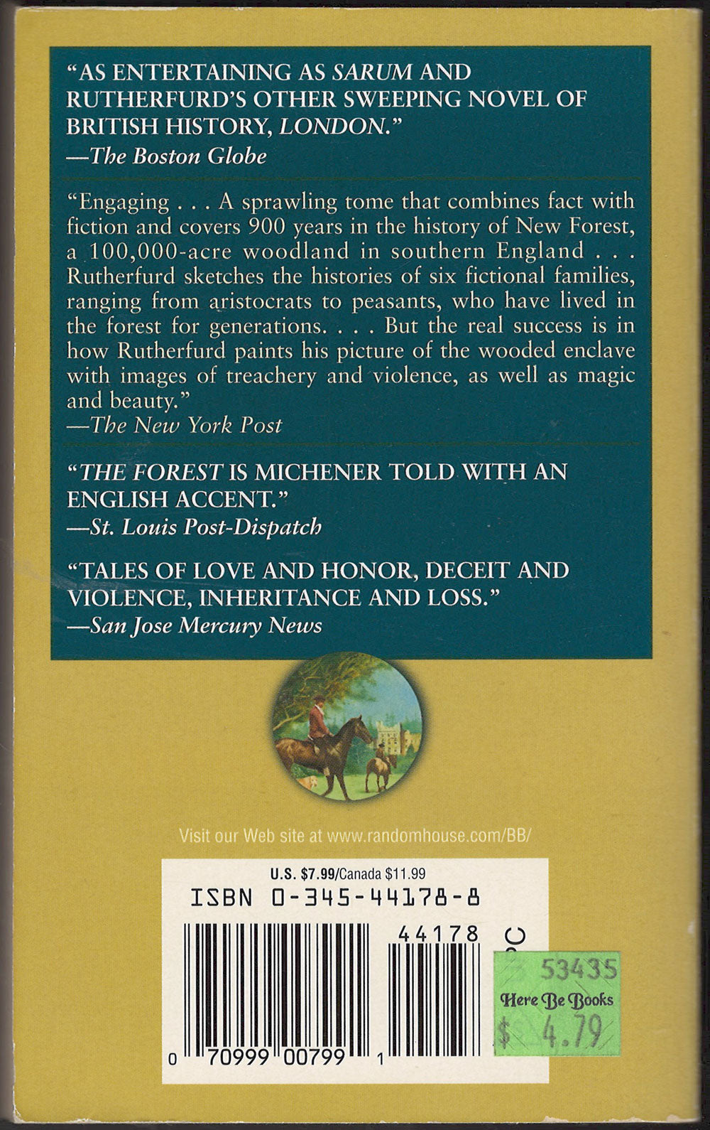 The Forest by Edward Rutherfurd back cover