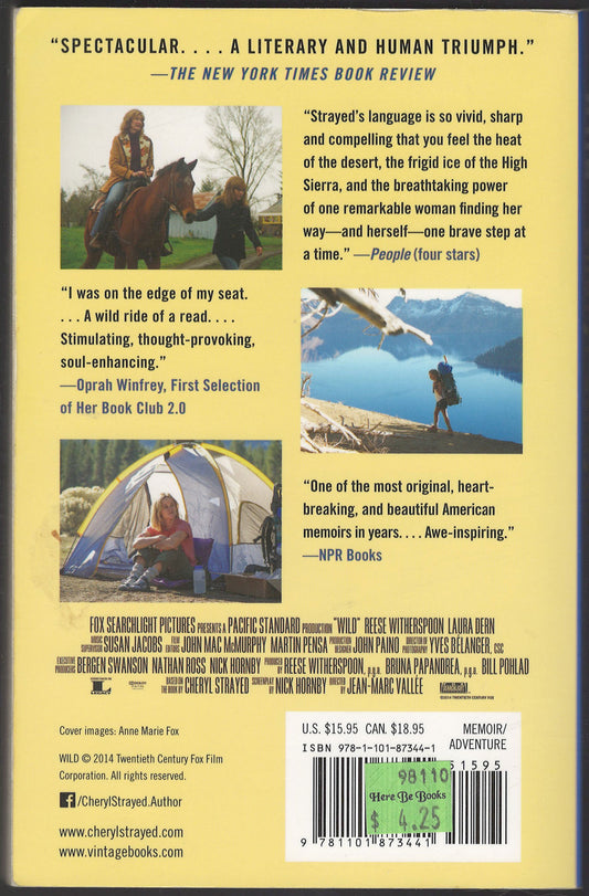 Wild: From Lost to Found on the Pacific Crest Trail by Cheryl Strayed back cover