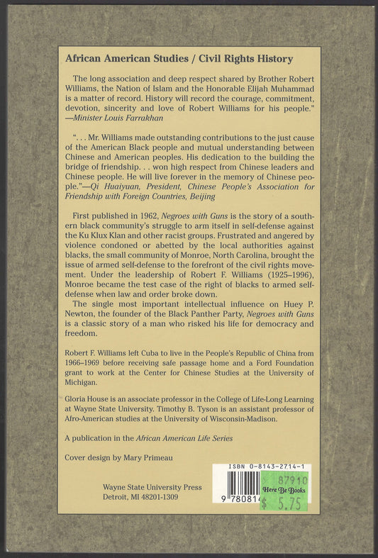 Negroes With Guns by Robert Williams back cover