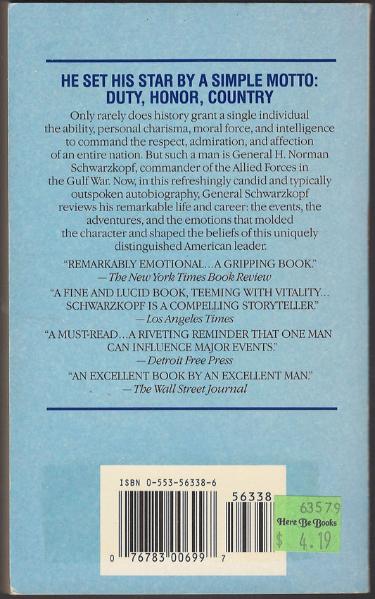 It Doesn't Take a Hero by Norman Schwarzkopf back cover