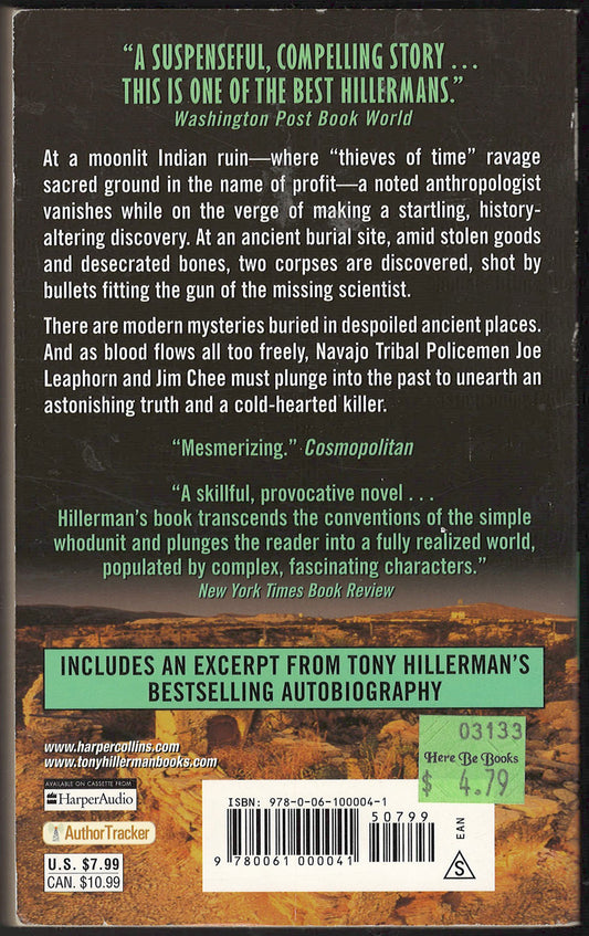 The Thief of Time by Tony Hillerman back cover