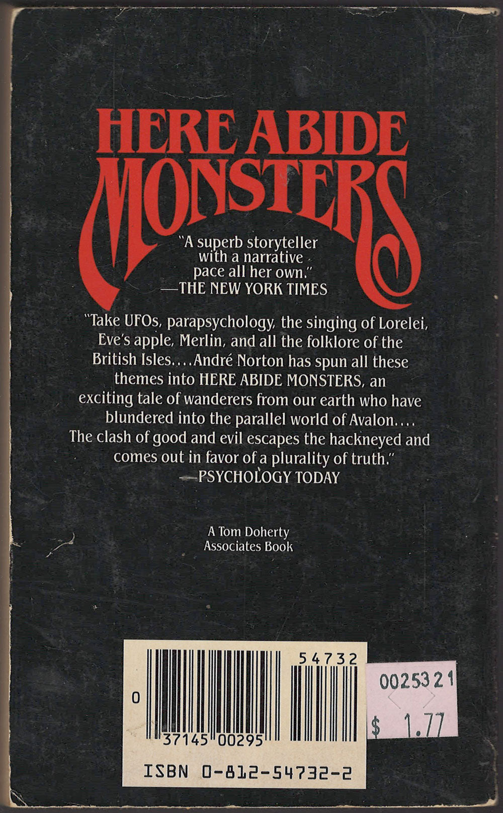 Here Abide Monsters by Andre Norton back cover