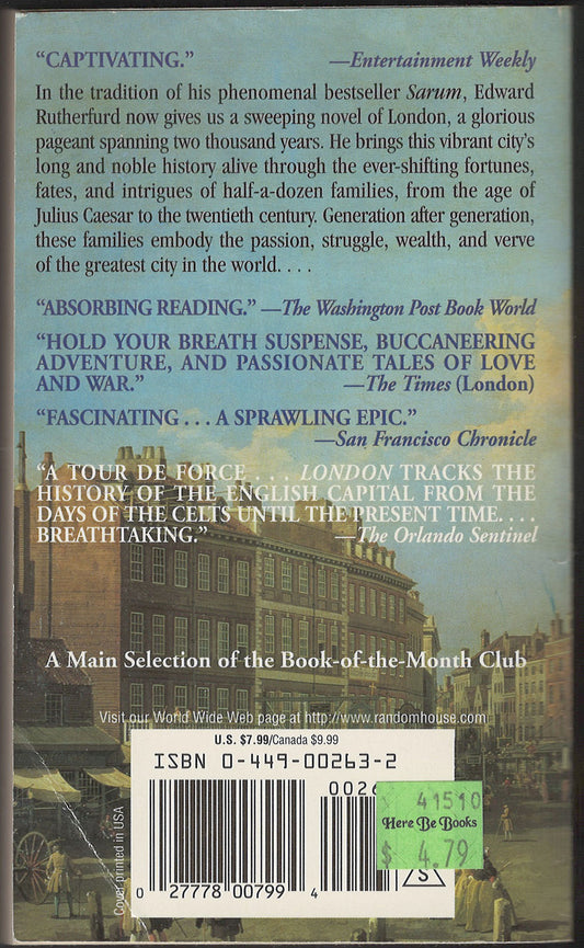 London by Edward Rutherfurd back cover
