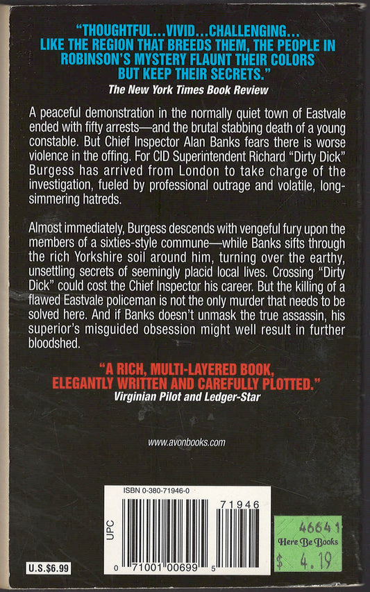 A Necessary End by Peter Robinson back cover