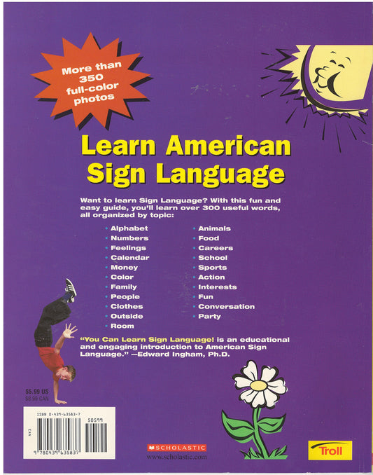 You Can Learn Sign Language! back cover
