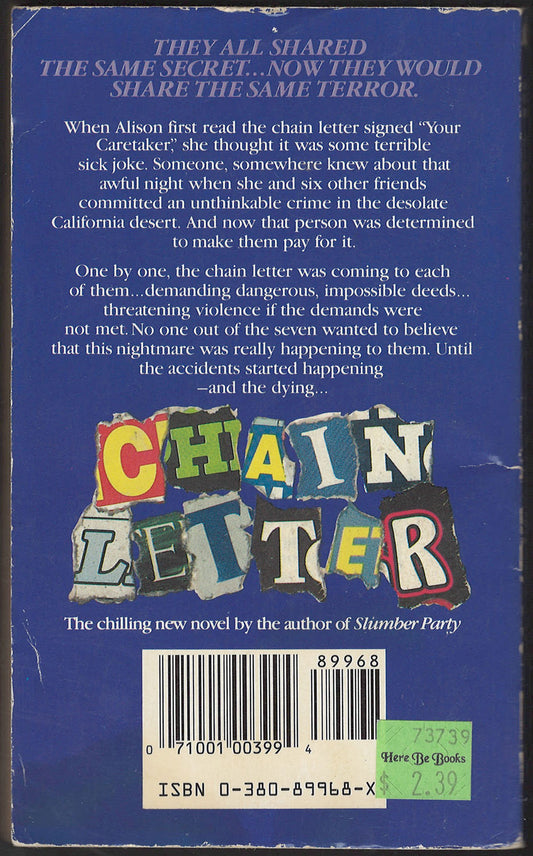 Chain Letter by Christopher Pike back cover