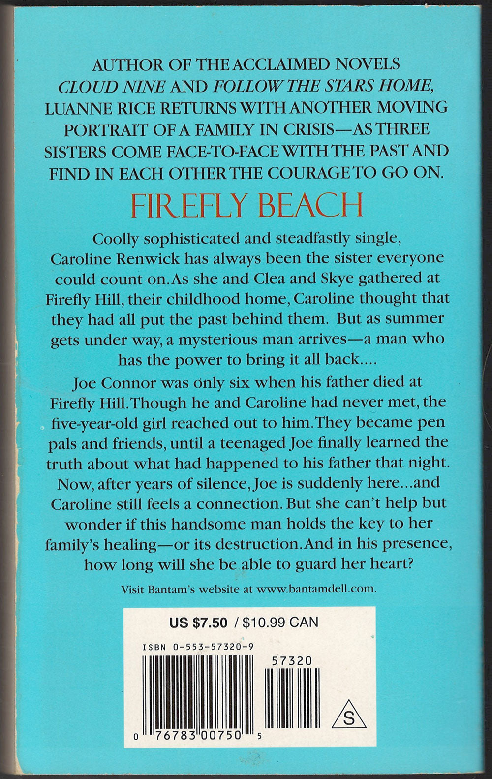 Firefly Beach by Luanne Rice back cover