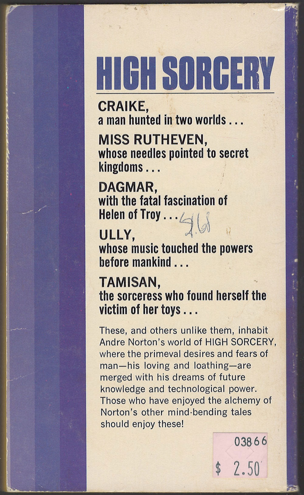 High Sorcery by Andre Norton back cover