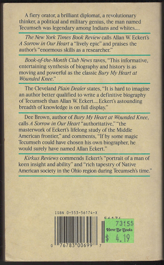 Sorrow in Our Heart: The Life of Tecumseh back cover
