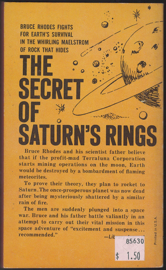 The Secret of Saturn's Rings by Donald Wollheim back cover
