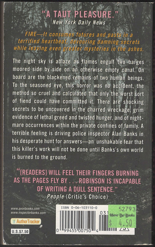 Playing with Fire by Peter Robinson back cover