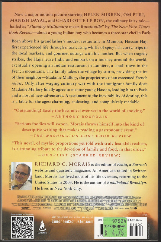 The Hundred-Foot Journey by Richard Morais back cover