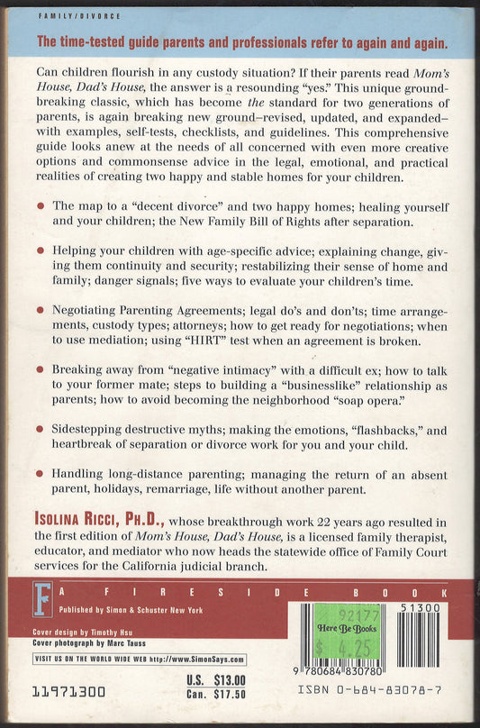 Mom's House, Dad's House by Isolina Ricci back cover