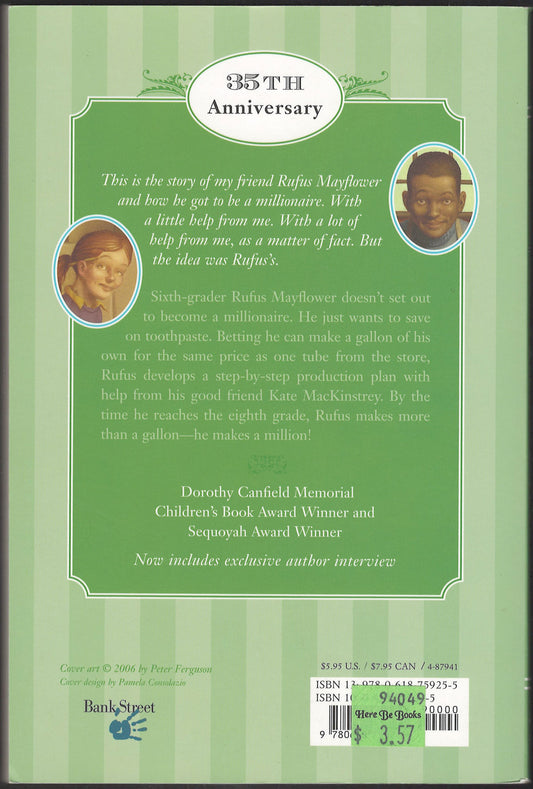 The Toothpaste Millionaire by Jean Merrill back cover