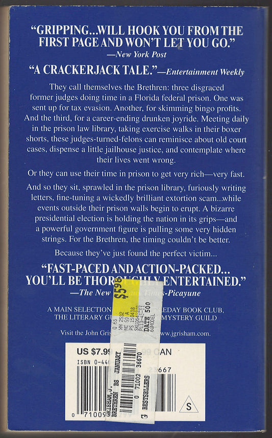 The Brethren by John Grisham back cover