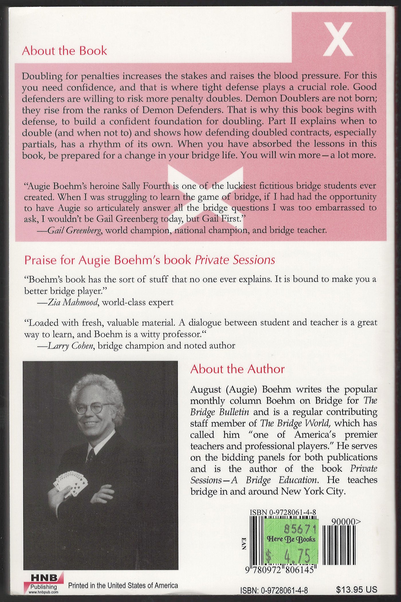 Demon Defense And Demon Doubling: Defend With Skill And Double For Keeps back cover