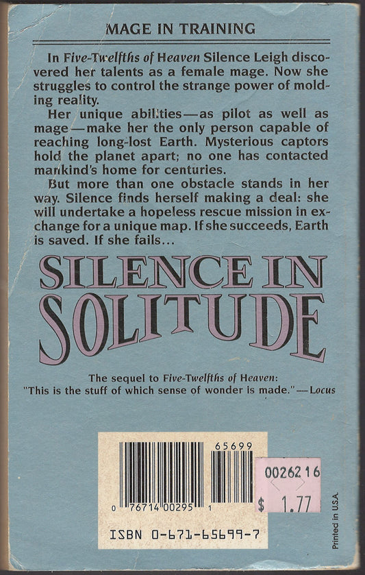 Silence in Solitude by Melissa Scott back cover