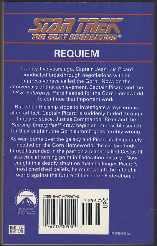 Requiem by Michael Jan Friedman and Kevin Ryan back cover