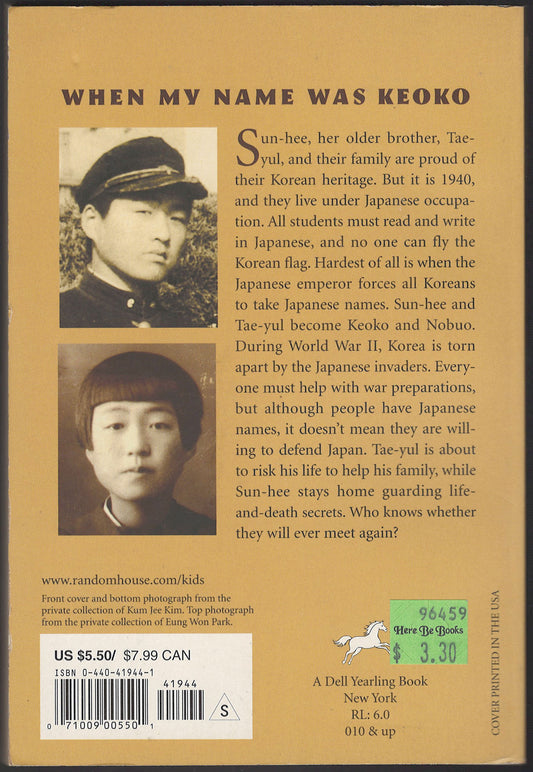 When My Name Was Keoko by Linda Sue Park back cover