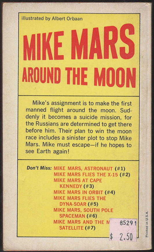 Mike Mars Around the Moon by Donald Wollheim back cover
