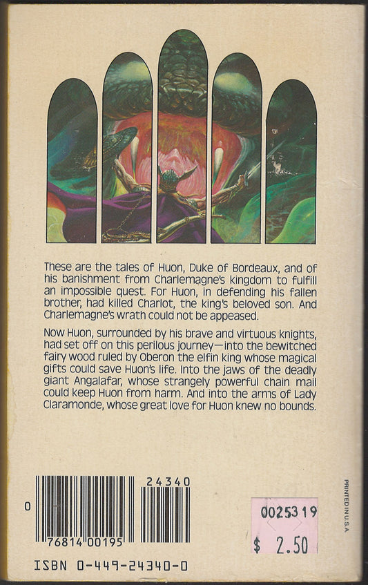 Huon of the Horn by Andre Norton back cover