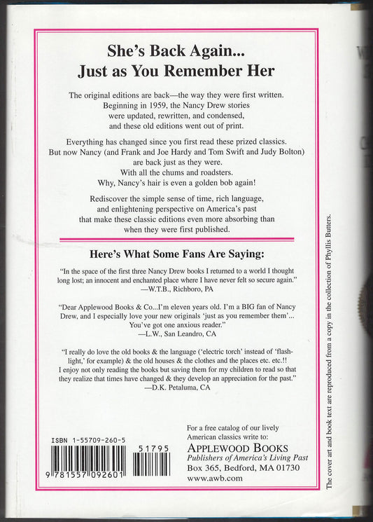 The Whispering Statue by Carolyn Keene back cover