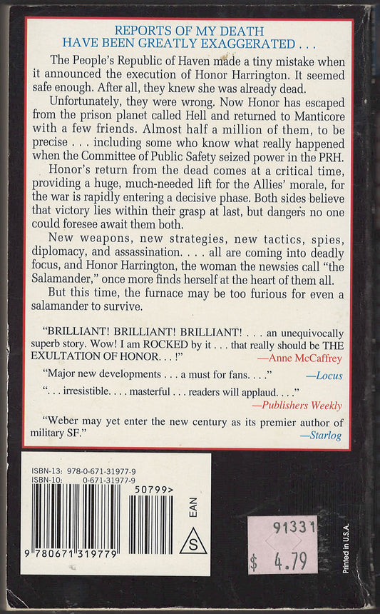 Ashes of Victory by David Weber back cover