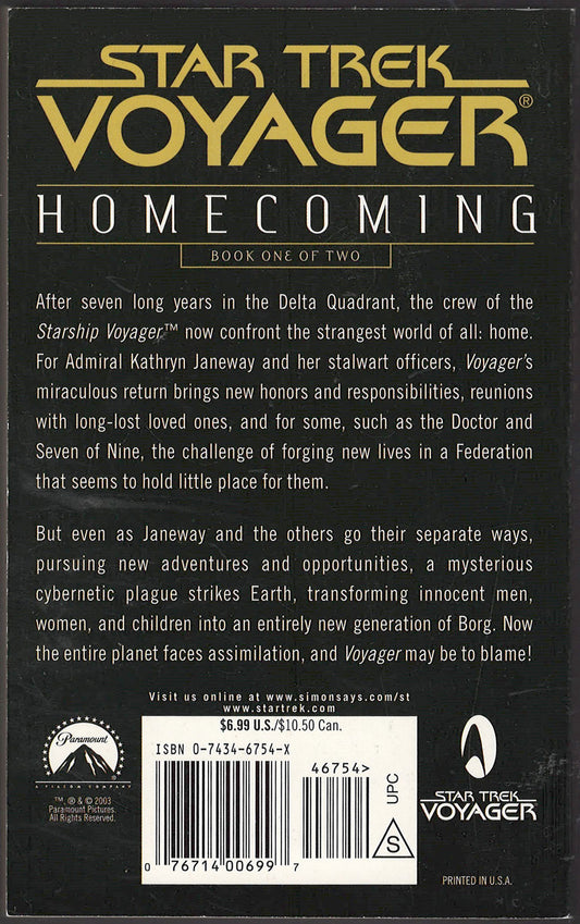 Homecoming by Christie Golden back cover