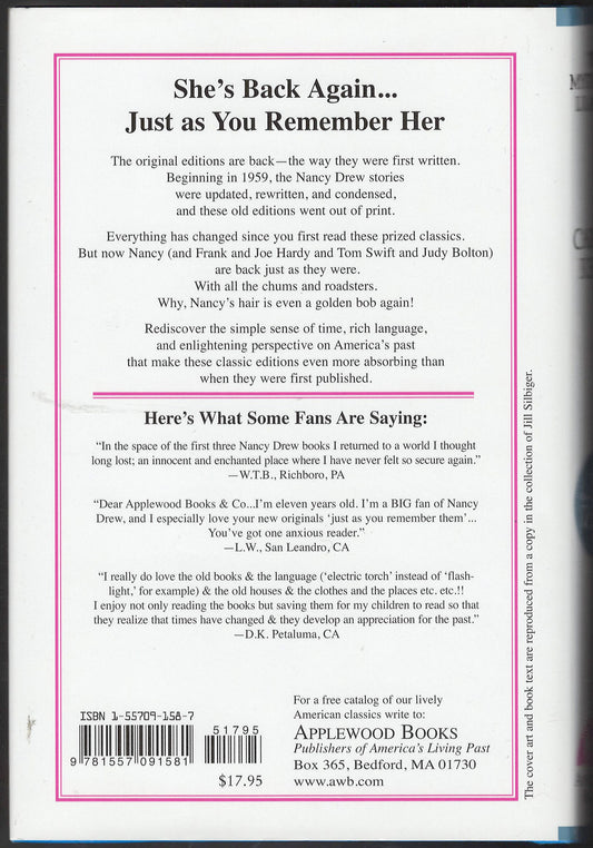 The Mystery at Lilac Inn by Carolyn Keene back cover