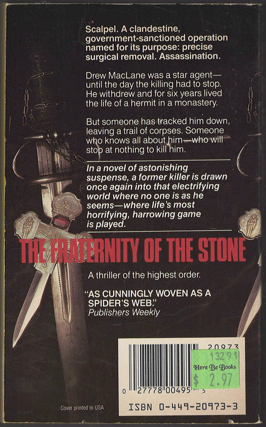 Fraternity of Stone by David Morrell back cover