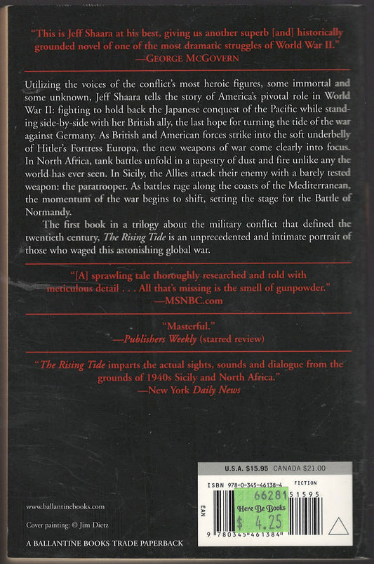 The Rising Tide by Jeff Shaara back cover