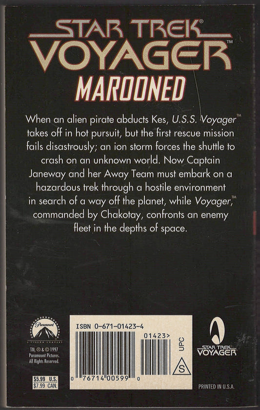Marooned by Christie Golden back cover
