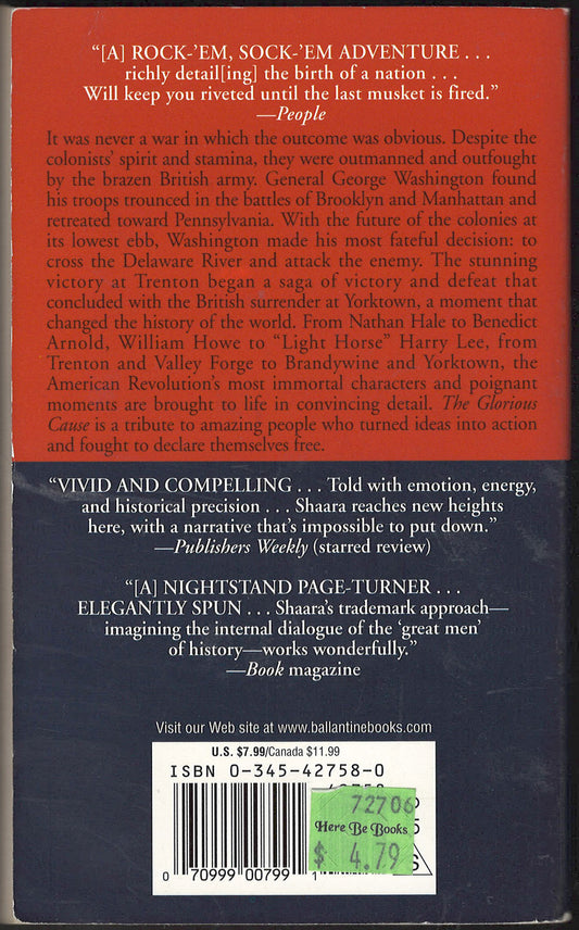 The Glorious Cause by Jeff Shaara back cover
