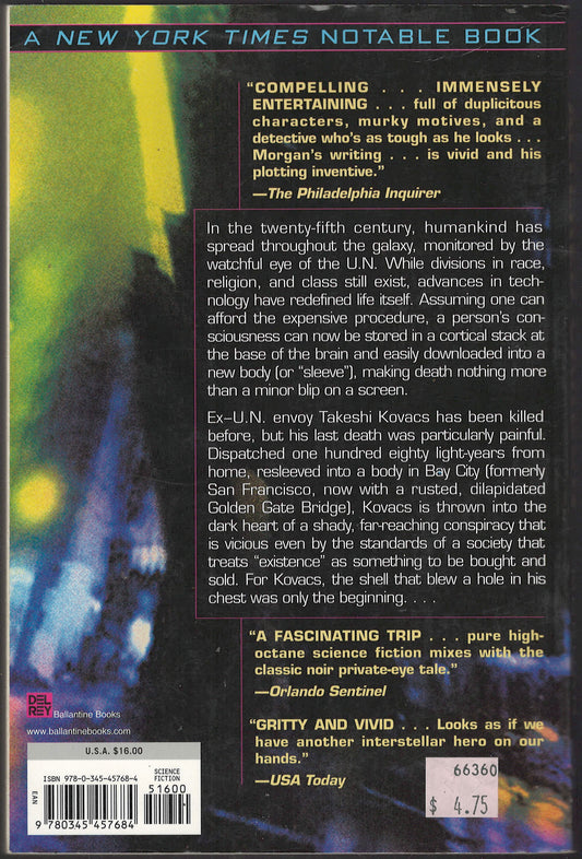 Altered Carbon by Richard Morgan back cover
