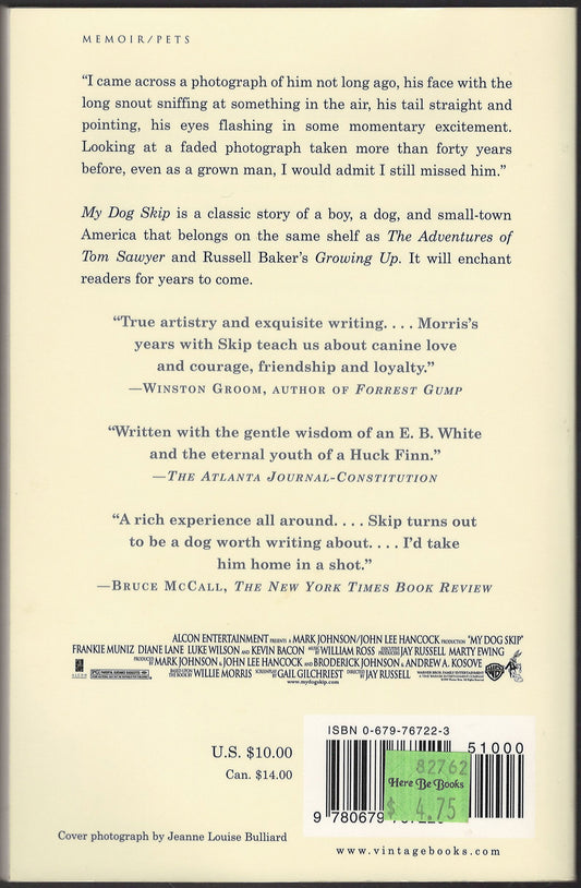 My Dog Skip by Willie Morris back cover