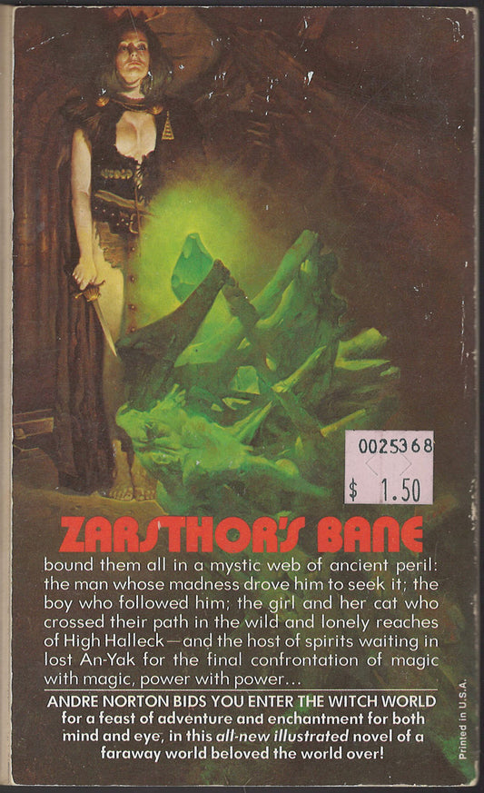 Zarsthor's Bane by Andre Norton back cover