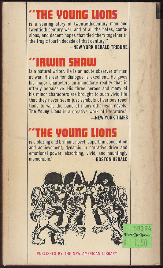 The Young Lions by Irwin Shaw back cover