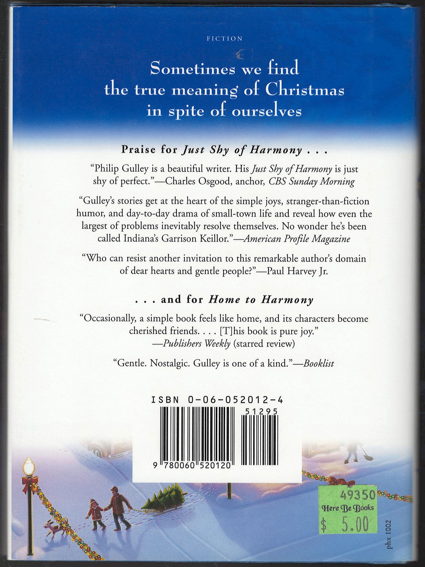Christmas in Harmony by Philip Gulley back cover