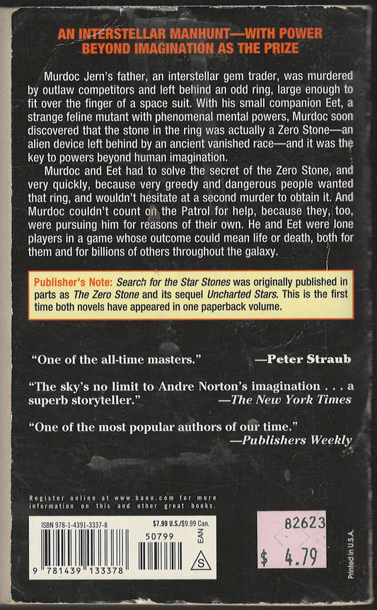 Search for the Star Stones by Andre Norton back cover