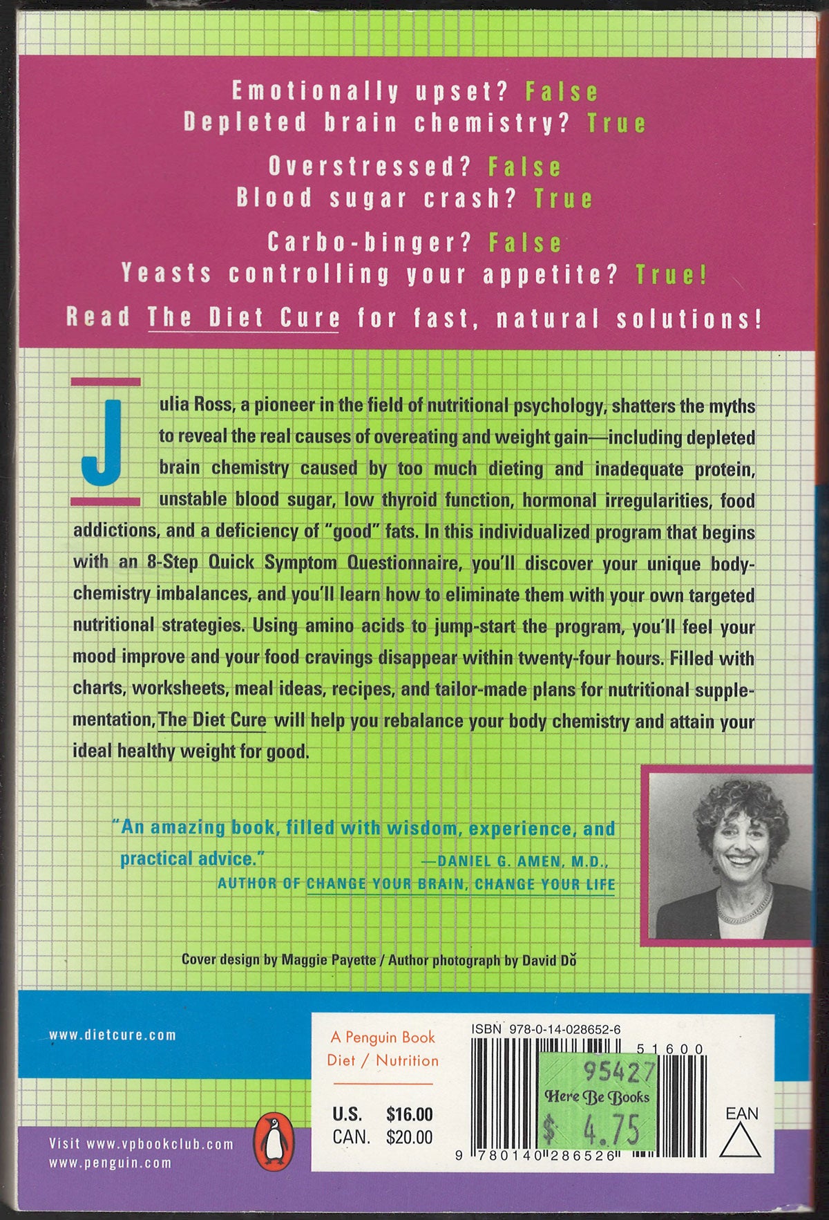 The Diet Cure by Julia Ross back cover