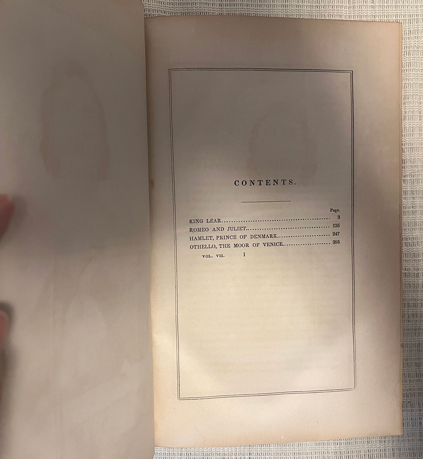Complete Works of William Shakespeare volume 7 contents