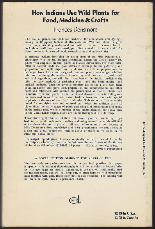 How Indians Use Wild Plants for Food, Medicine and Crafts back cover