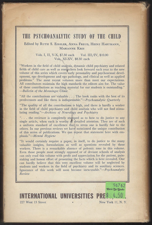 Ego and the Mechanisms of Defense by Anna Freud back cover