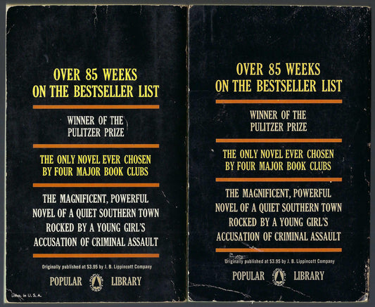 To Kill A Mockingbird back covers