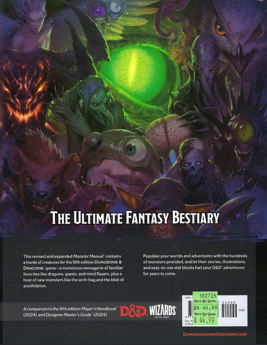 Monster Manual (Dungeons & Dragons 5.0) back cover